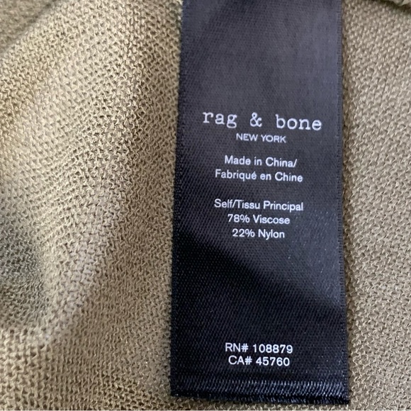 Rag & Bone Ola Viscose Crew Slim Fit Sweater in Dark Olive Oil - Picture 12 of 12